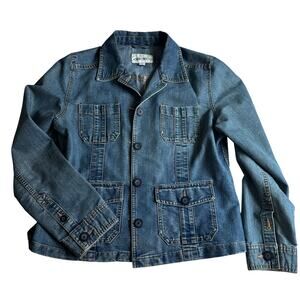 Cherokee Women's Medium Blue Denim Button Up Jean Jacket